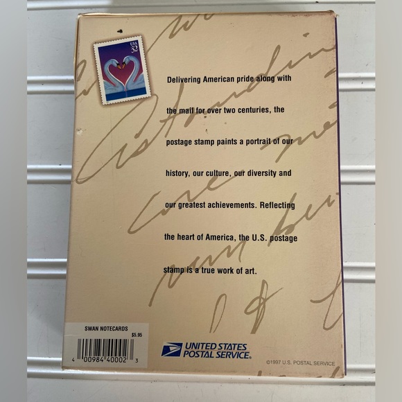 Lot of 2 Boxes 15 Notecards & Envelopes Each USPS Swan New in Package 6 x 4.5" - Picture 3 of 5